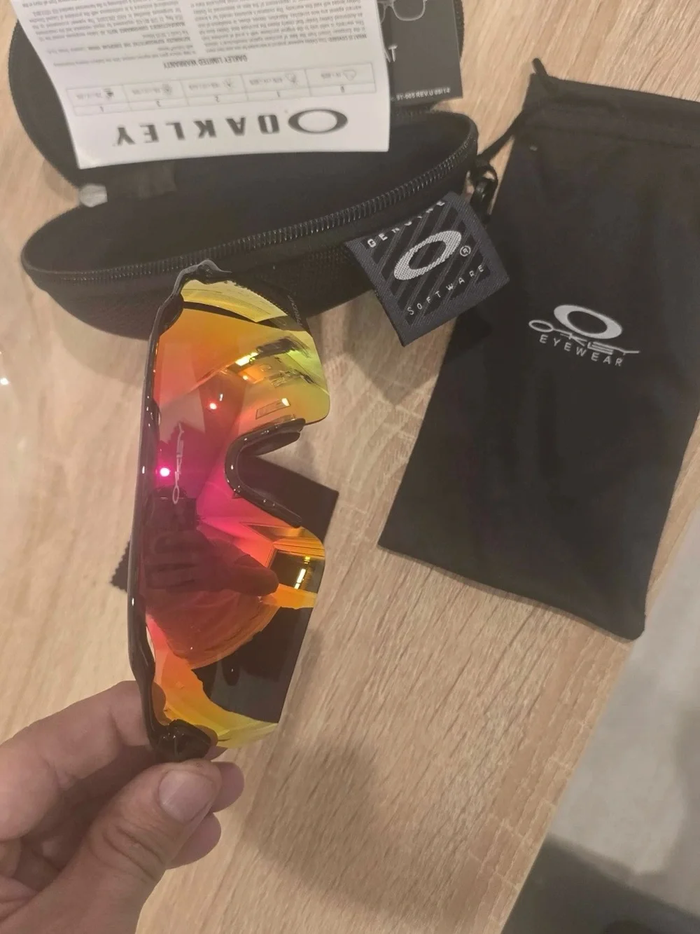 Oakley Sunglass Lens — Red and Yellow Iridium